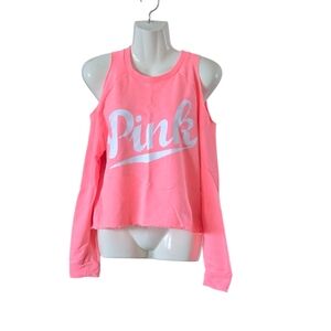 PINK Victoria's Secret Bright Pink Cutout‎ Sweatshirt